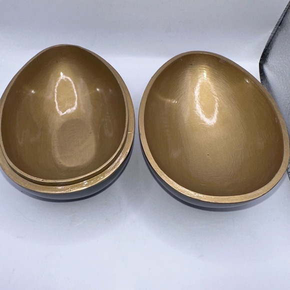 Vintage The Bombay Company Hand Painted Lacquered Egg Shaped Trinket Box - Picture 6 of 7